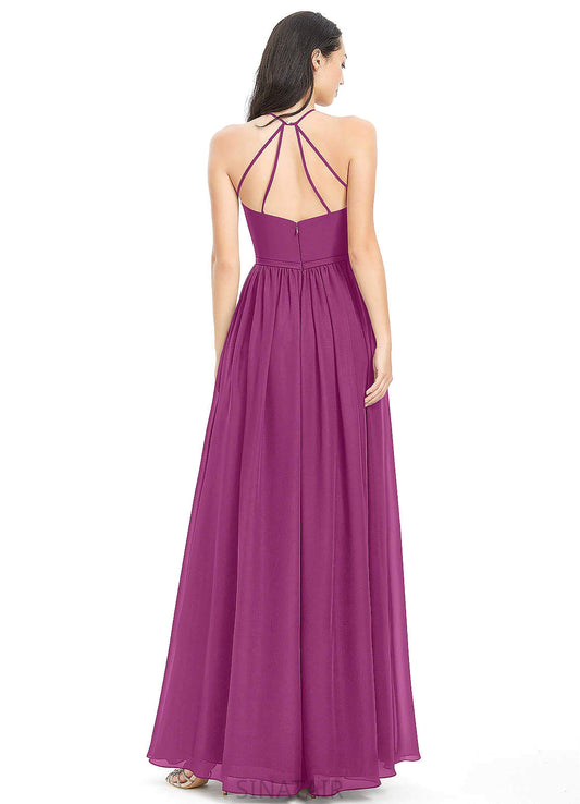 Nadine A-Line/Princess Natural Waist Floor Length Sleeveless Scoop Bridesmaid Dresses