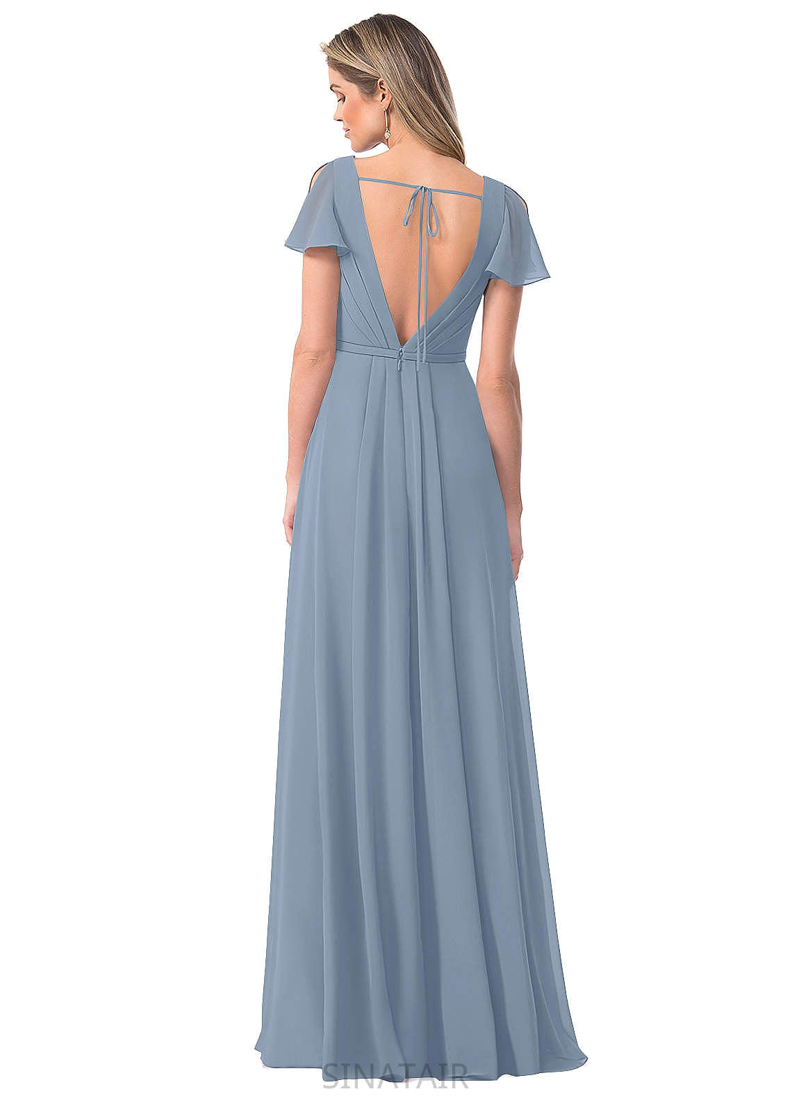 Leah Scoop A-Line/Princess Floor Length Natural Waist Sleeveless Bridesmaid Dresses