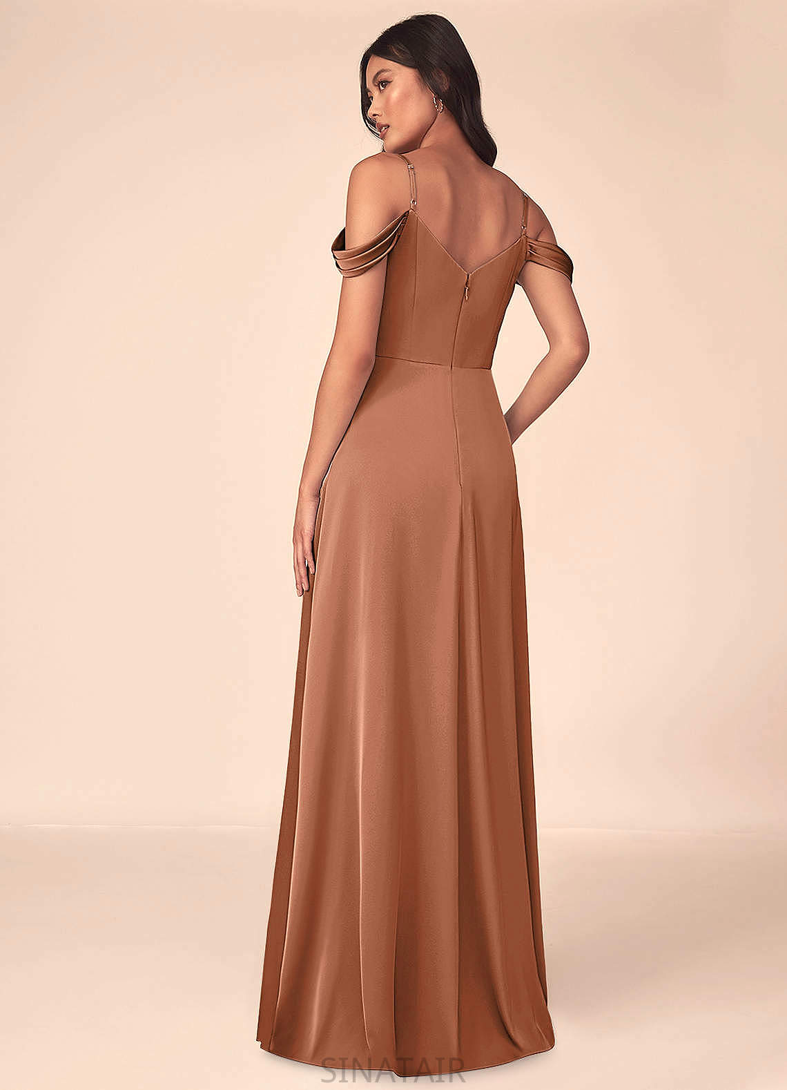 Daniela Sleeveless Floor Length V-Neck Natural Waist A-Line/Princess Bridesmaid Dresses