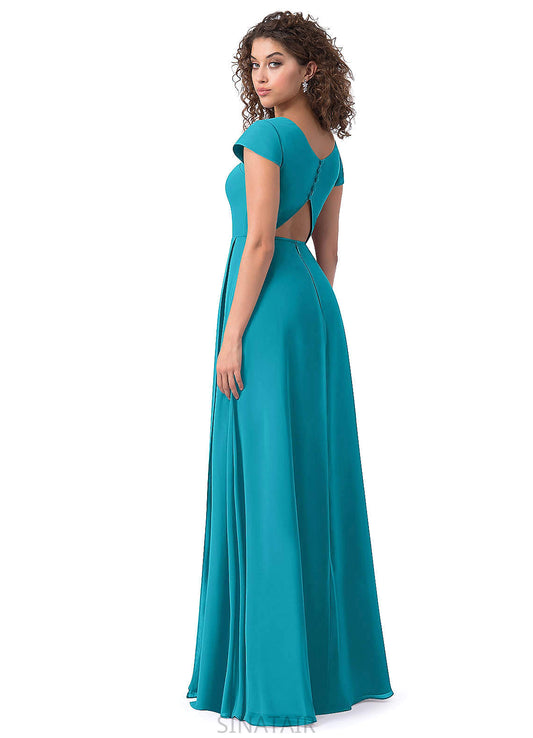 Frances Floor Length V-Neck Sleeveless A-Line/Princess Natural Waist Bridesmaid Dresses