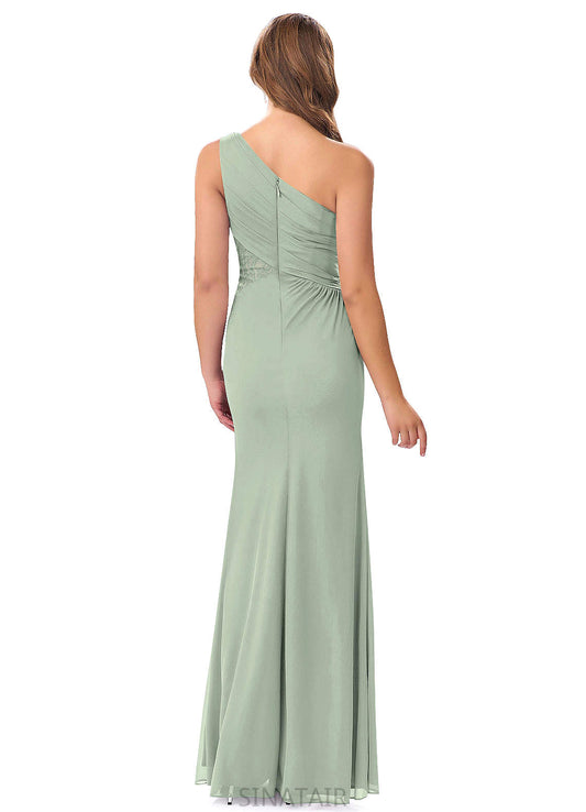 Aylin Sleeveless Spaghetti Staps Natural Waist A-Line/Princess Floor Length Bridesmaid Dresses