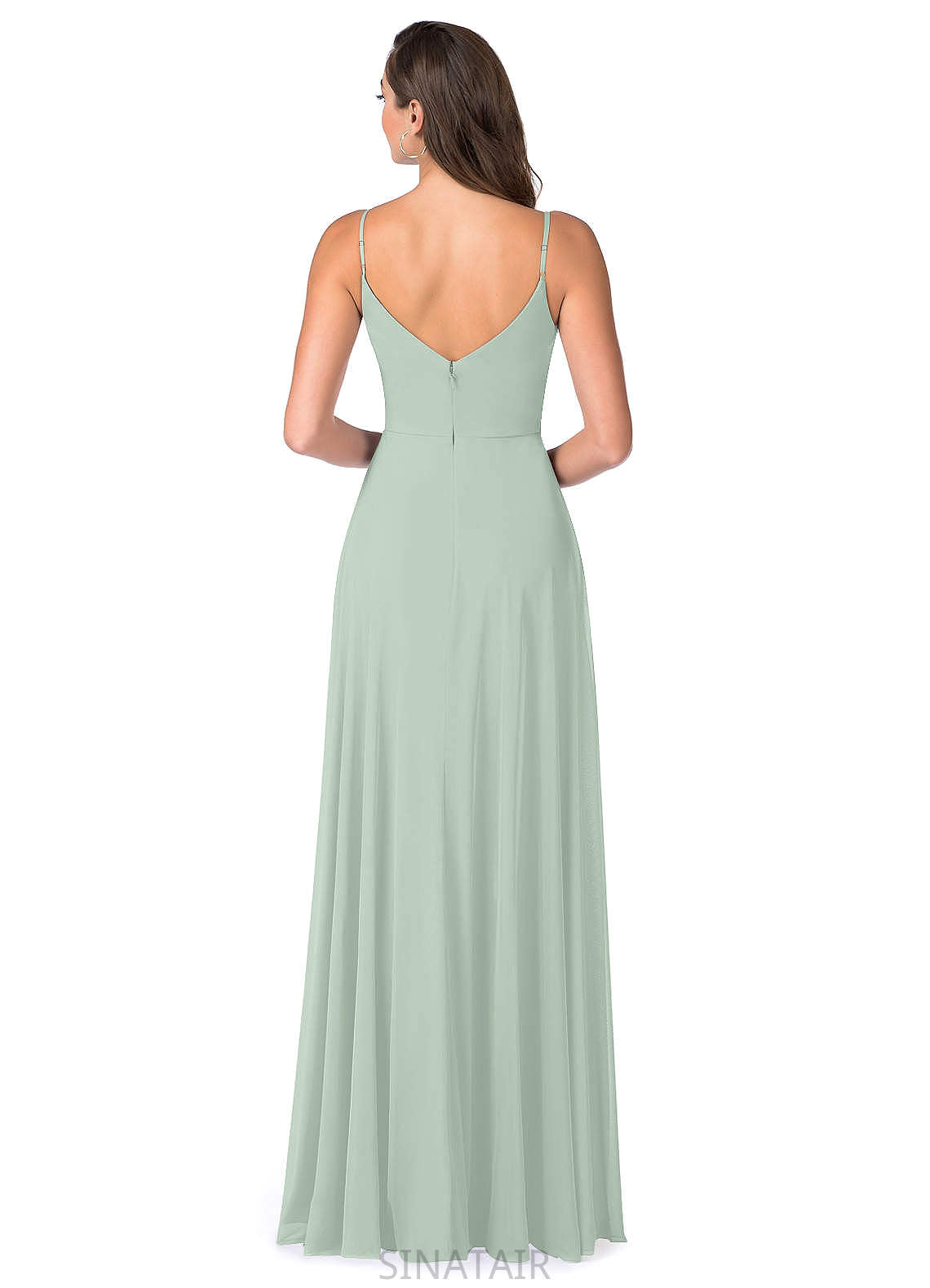 Elisabeth Natural Waist Sleeveless Spaghetti Staps Floor Length A-Line/Princess Off The Shoulder Bridesmaid Dresses