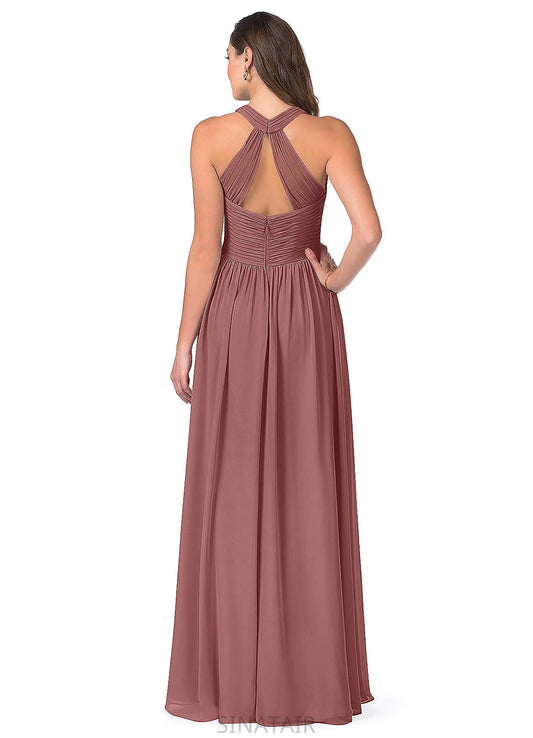 Macey Straps Floor Length Sleeveless A-Line/Princess Natural Waist Bridesmaid Dresses