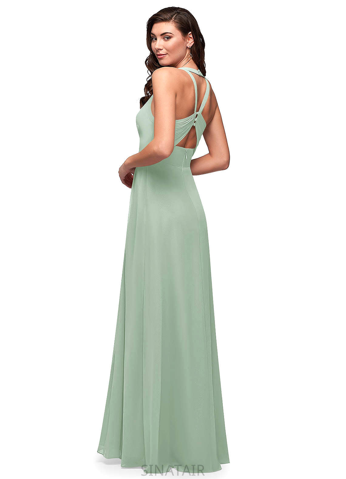 Charlize Straps Floor Length Sleeveless A-Line/Princess Natural Waist Bridesmaid Dresses