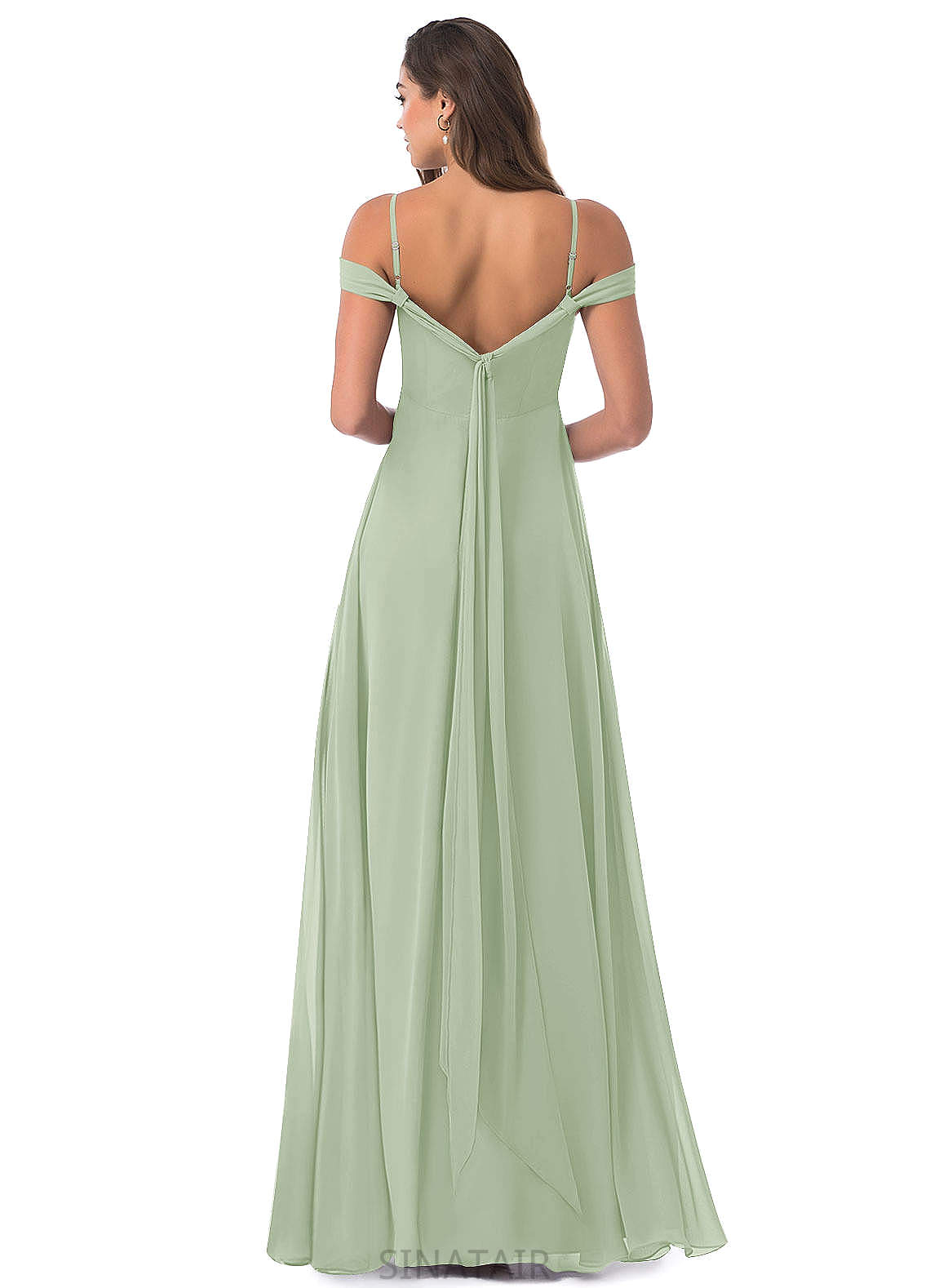 Desirae Floor Length Natural Waist A-Line/Princess Sleeveless Halter Bridesmaid Dresses