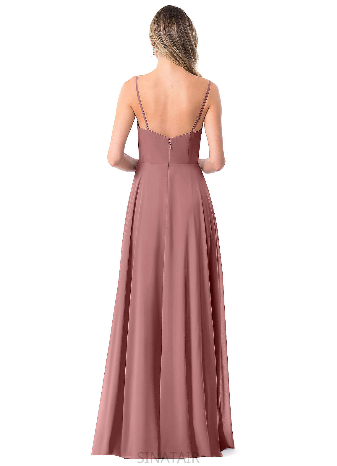 Amelie Floor Length Scoop Short Sleeves Spandex Natural Waist Sheath/Column Bridesmaid Dresses