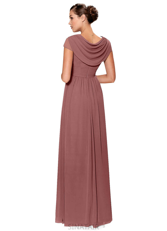 Deanna V-Neck Floor Length Natural Waist A-Line/Princess Sleeveless Bridesmaid Dresses