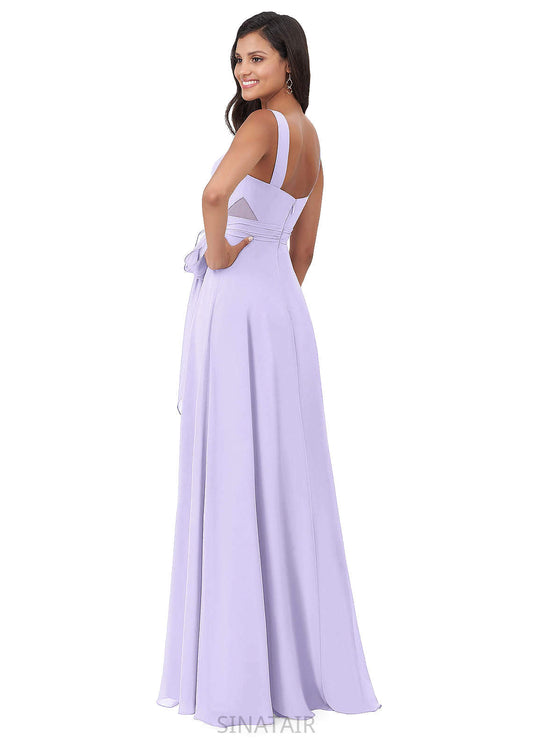 Alessandra Natural Waist Scoop A-Line/Princess Floor Length Half Sleeves Tulle Bridesmaid Dresses