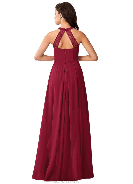 Kathryn Natural Waist Floor Length V-Neck A-Line/Princess Bridesmaid Dresses