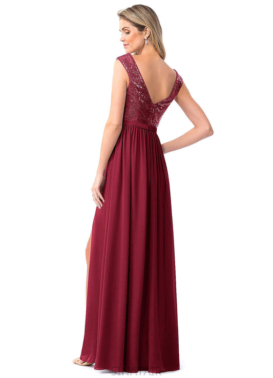 Jaylynn Floor Length Sleeveless Natural Waist Sheath/Column Spaghetti Staps Bridesmaid Dresses