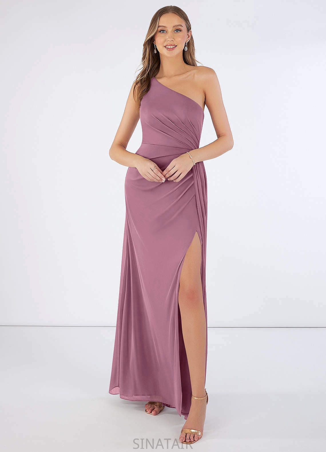 Regan A-Line/Princess Natural Waist Straps Sleeveless Floor Length Bridesmaid Dresses