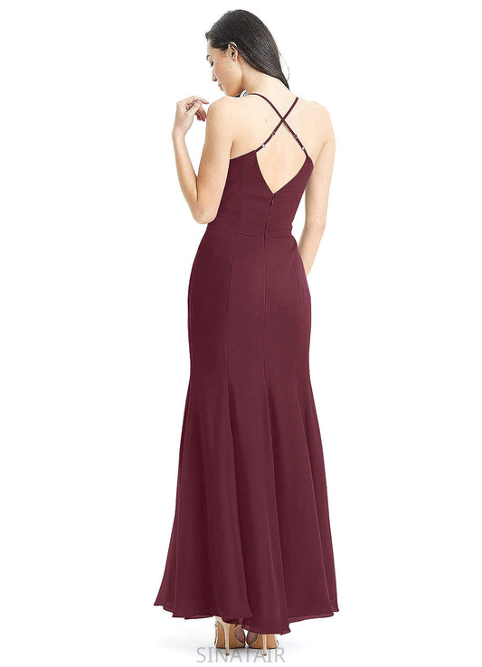 Valeria Floor Length One Shoulder A-Line/Princess Natural Waist Sleeveless Bridesmaid Dresses