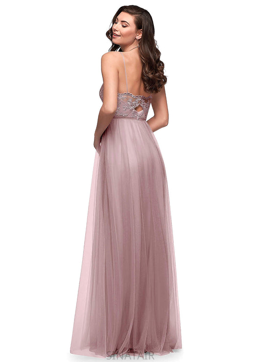 Trinity Natural Waist Floor Length One Shoulder Sleeveless Bridesmaid Dresses