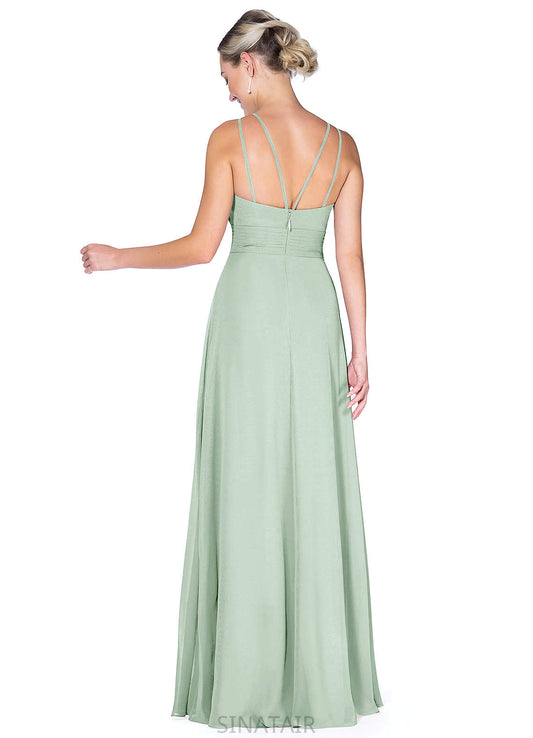 Livia Scoop Sleeveless Natural Waist Trumpet/Mermaid Floor Length Bridesmaid Dresses