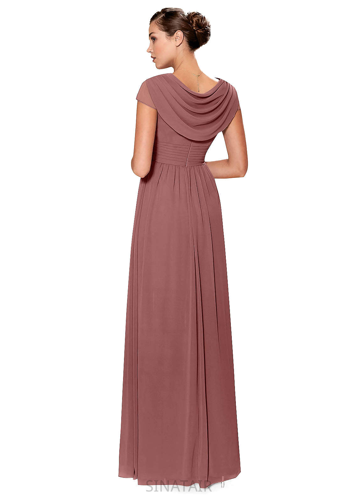 Maddison Floor Length Natural Waist Sheath/Column Scoop Sleeveless Bridesmaid Dresses