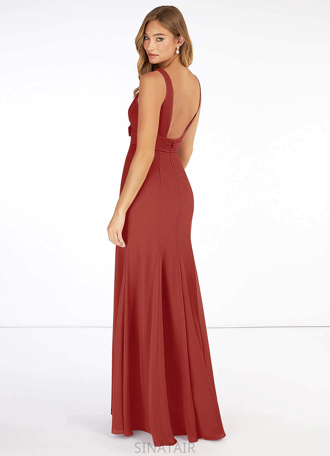 Jenna Natural Waist Floor Length A-Line/Princess Sleeveless Scoop Bridesmaid Dresses