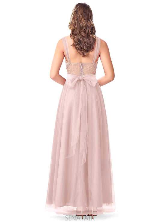 Mallory A-Line/Princess Sleeveless Spaghetti Staps Floor Length Natural Waist Bridesmaid Dresses