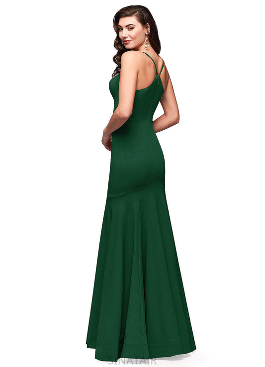 Alivia Natural Waist Sleeveless A-Line/Princess Floor Length Spaghetti Staps Bridesmaid Dresses