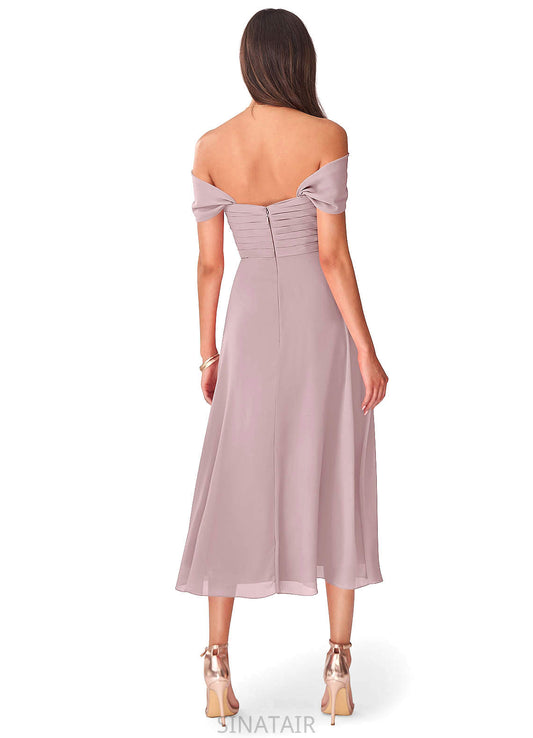 Monica Off The Shoulder Sleeveless Natural Waist Floor Length A-Line/Princess Bridesmaid Dresses