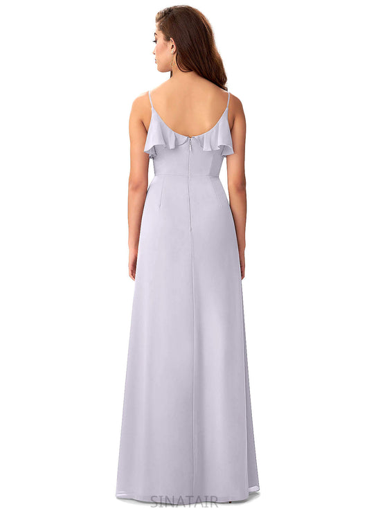 Brynlee A-Line/Princess Spaghetti Staps Natural Waist Sleeveless Floor Length Bridesmaid Dresses