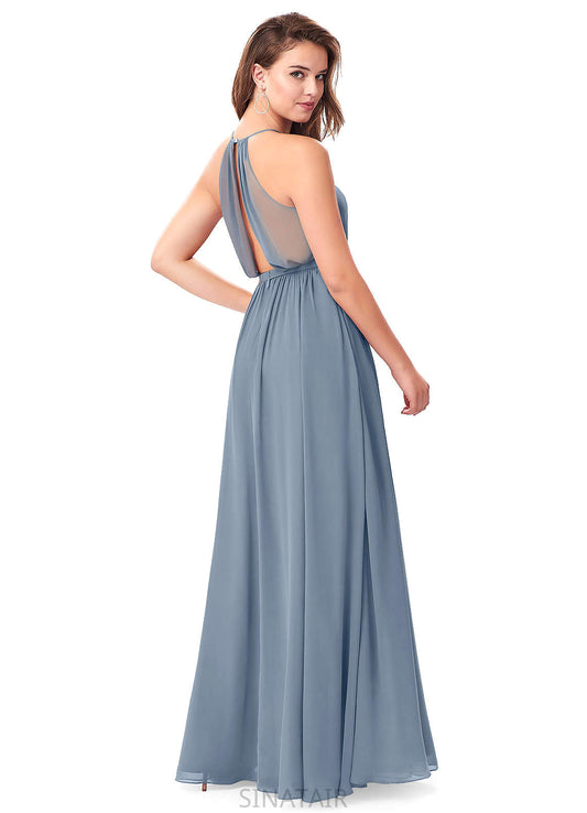 Holly V-Neck Natural Waist A-Line/Princess Floor Length Sleeveless Bridesmaid Dresses