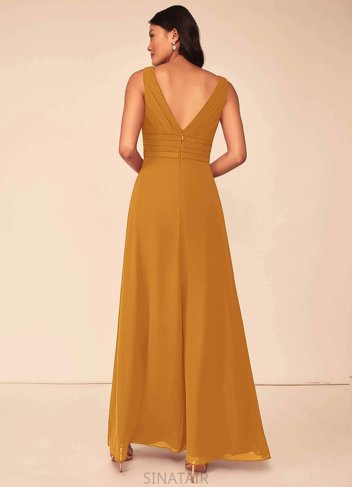 Jane Sleeveless Off The Shoulder Floor Length Natural Waist A-Line/Princess Bridesmaid Dresses