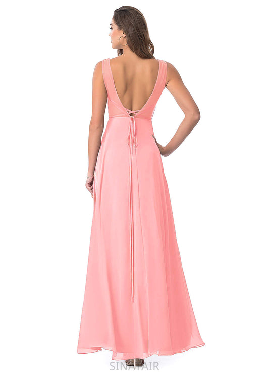 Jacquelyn Sleeveless A-Line/Princess V-Neck Natural Waist Floor Length Bridesmaid Dresses