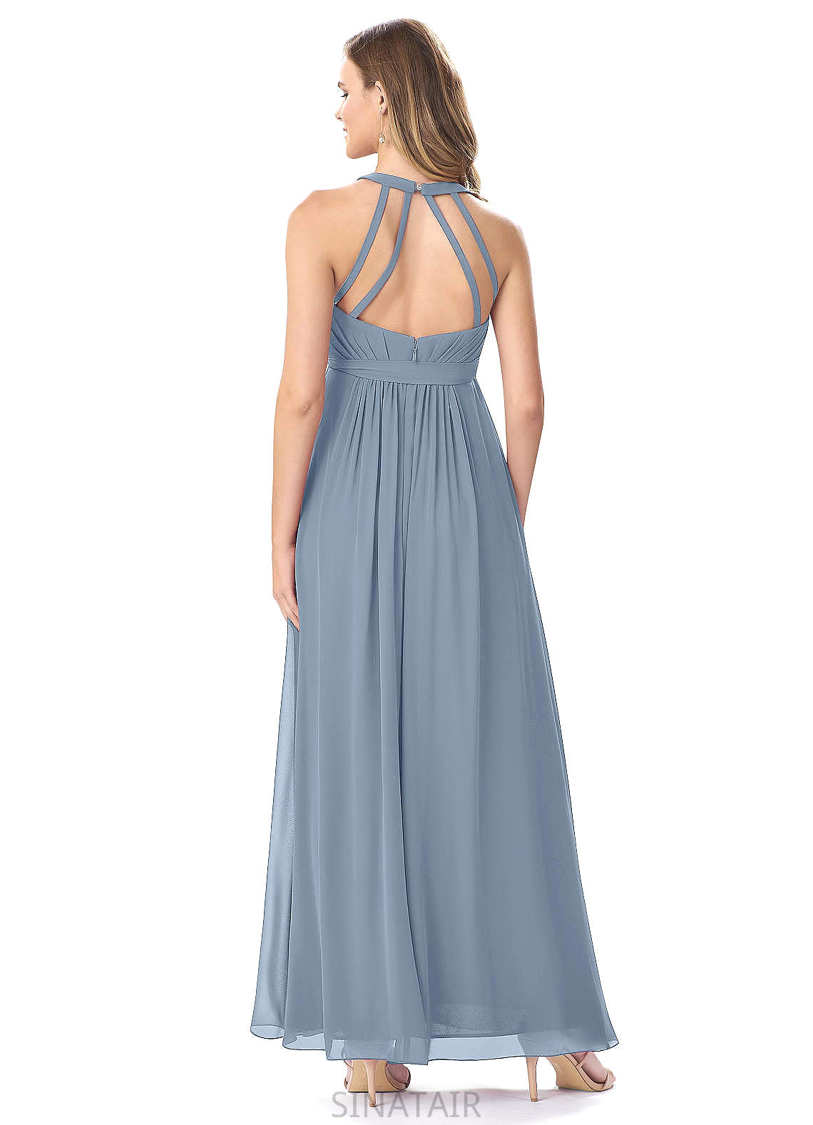 Alaina Natural Waist Sleeveless Floor Length A-Line/Princess Spaghetti Staps Bridesmaid Dresses