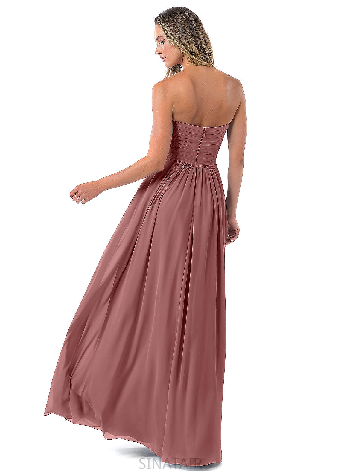 Micaela Natural Waist V-Neck A-Line/Princess Sleeveless Floor Length Bridesmaid Dresses