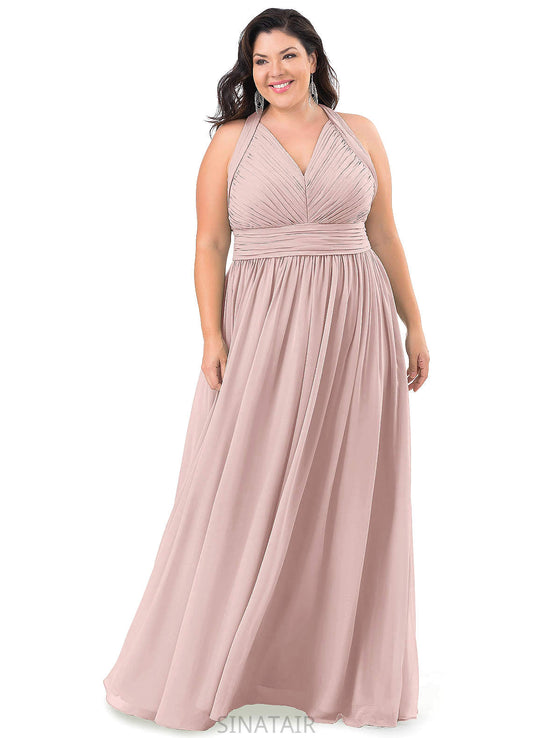 Maud Spaghetti Staps A-Line/Princess Natural Waist Floor Length Sleeveless Bridesmaid Dresses