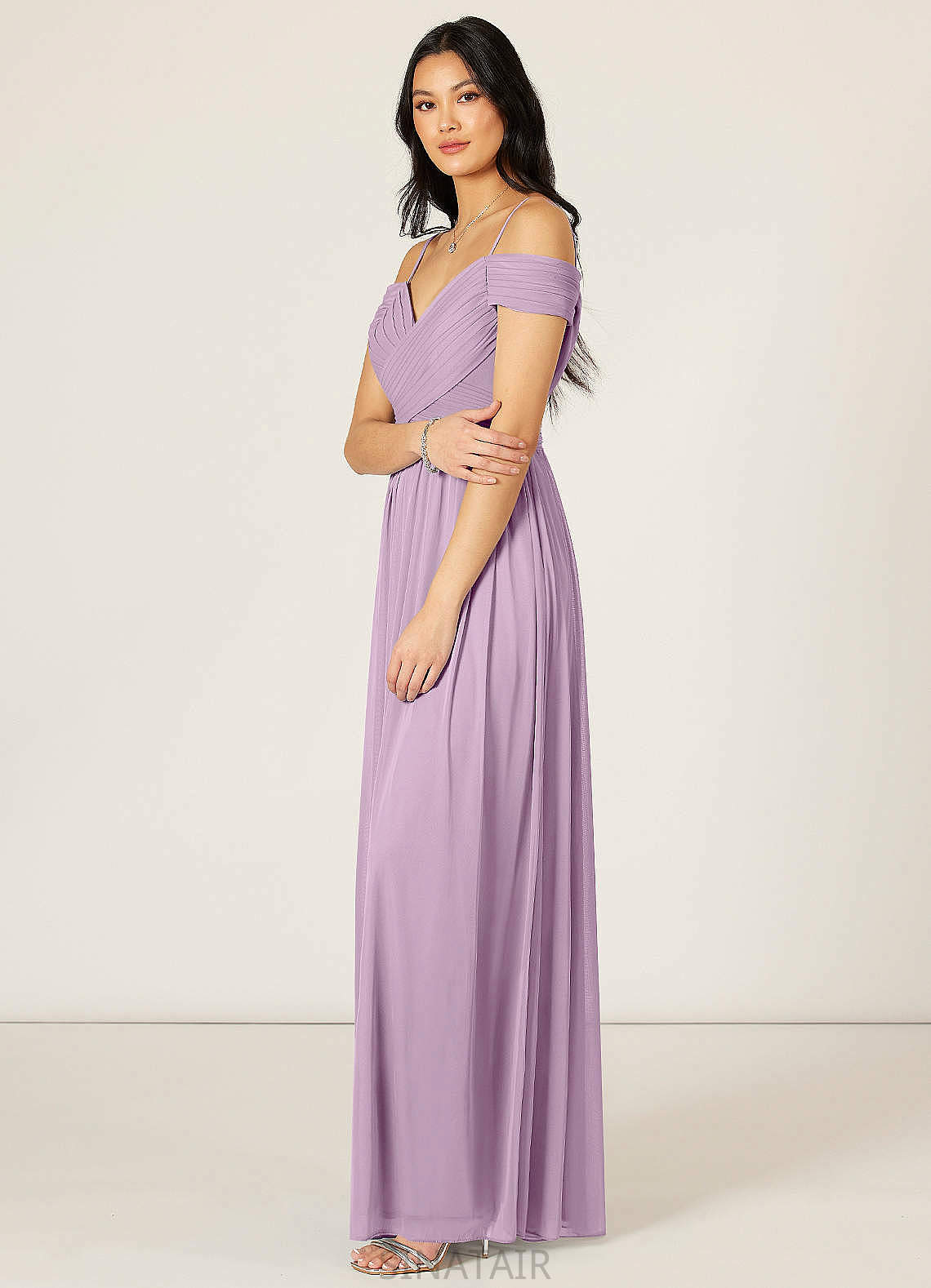 Jayla Sleeveless One Shoulder Natural Waist A-Line/Princess Floor Length Bridesmaid Dresses