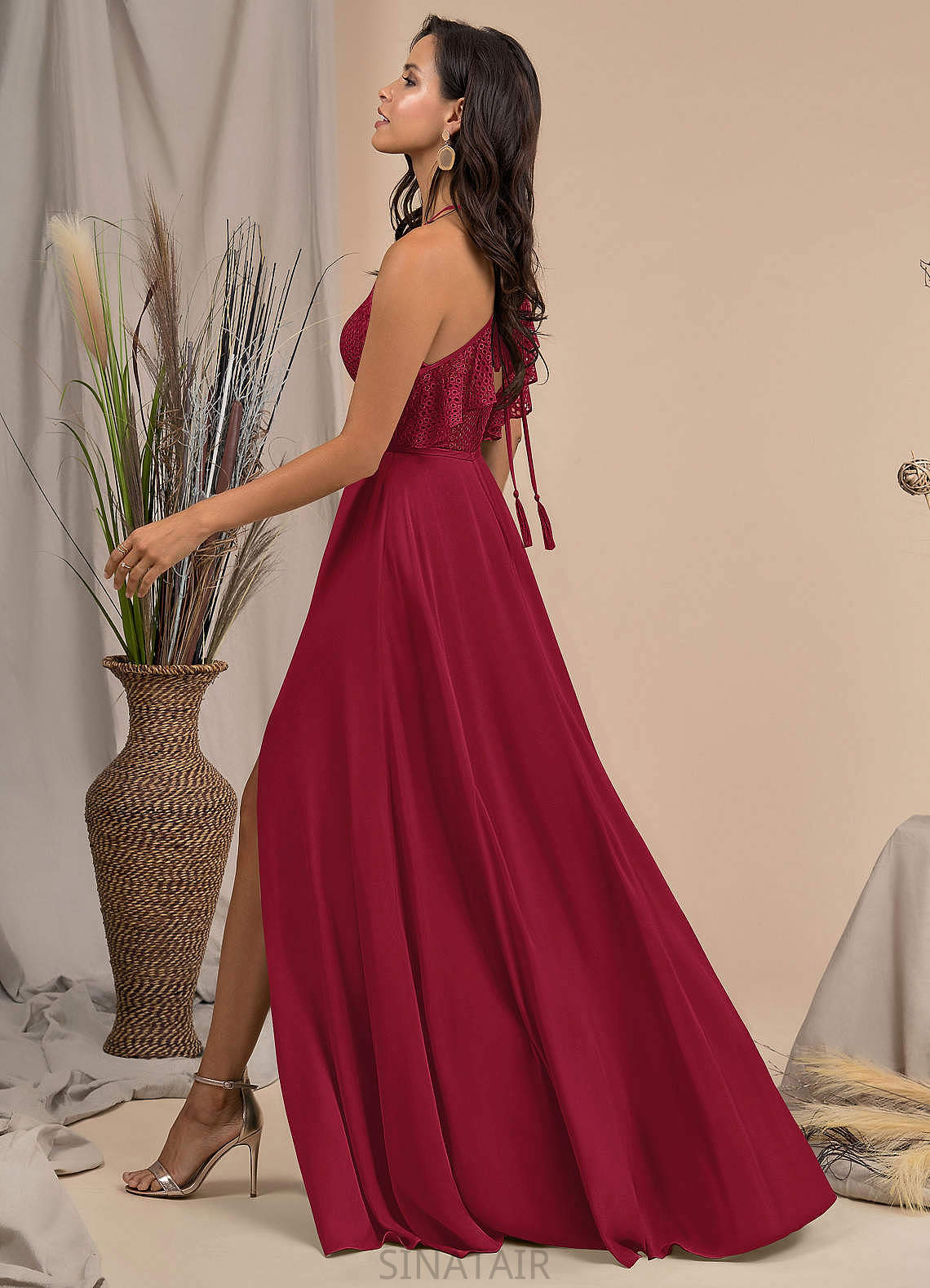 Riley Floor Length Sleeveless Spandex Trumpet/Mermaid Spaghetti Staps Natural Waist Bridesmaid Dresses