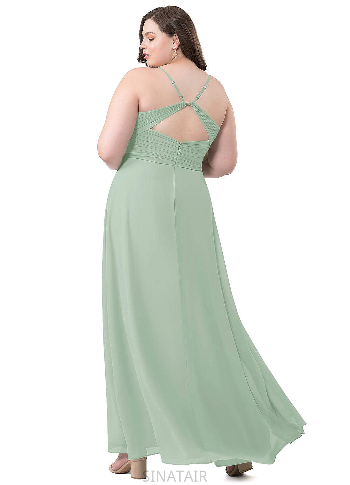 Lana Sleeveless Floor Length V-Neck Natural Waist A-Line/Princess Bridesmaid Dresses