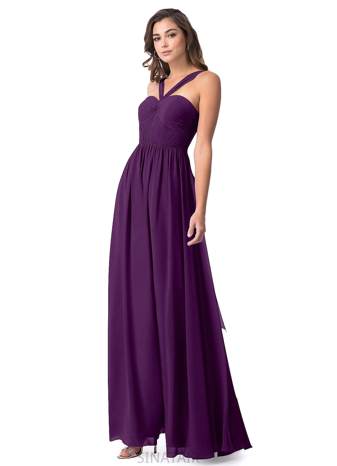 Julianne Sleeveless V-Neck A-Line/Princess Floor Length Natural Waist Bridesmaid Dresses