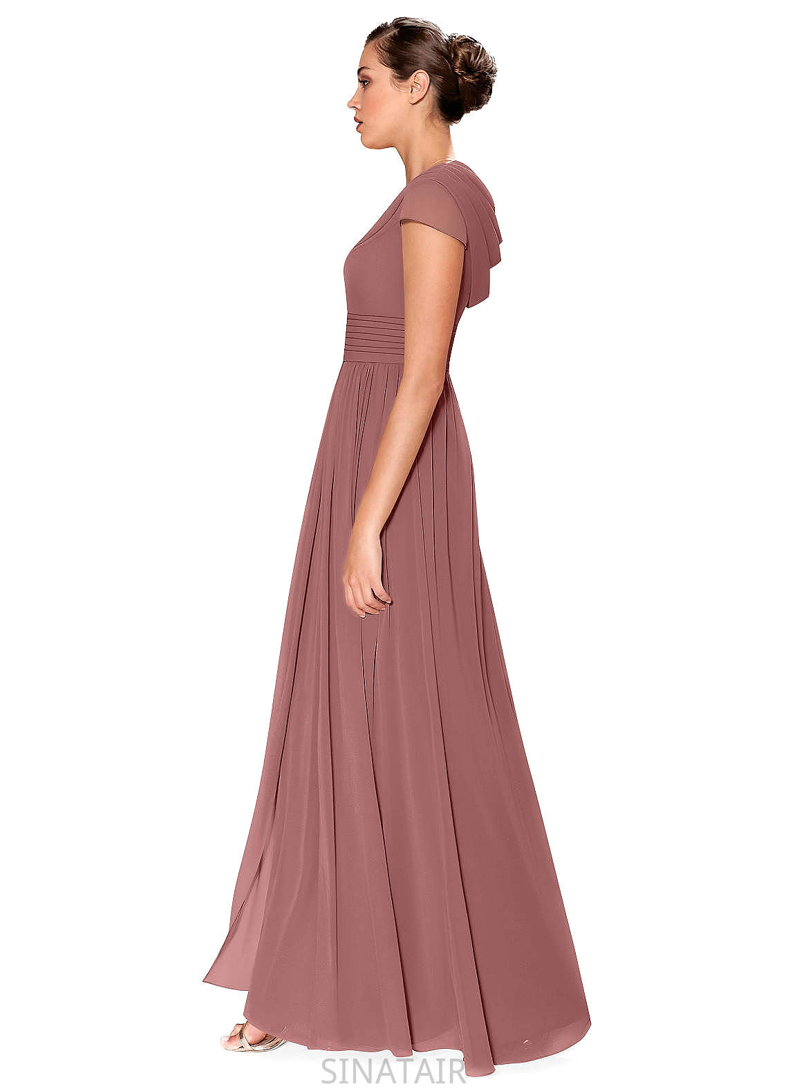 Maddison Floor Length Natural Waist Sheath/Column Scoop Sleeveless Bridesmaid Dresses