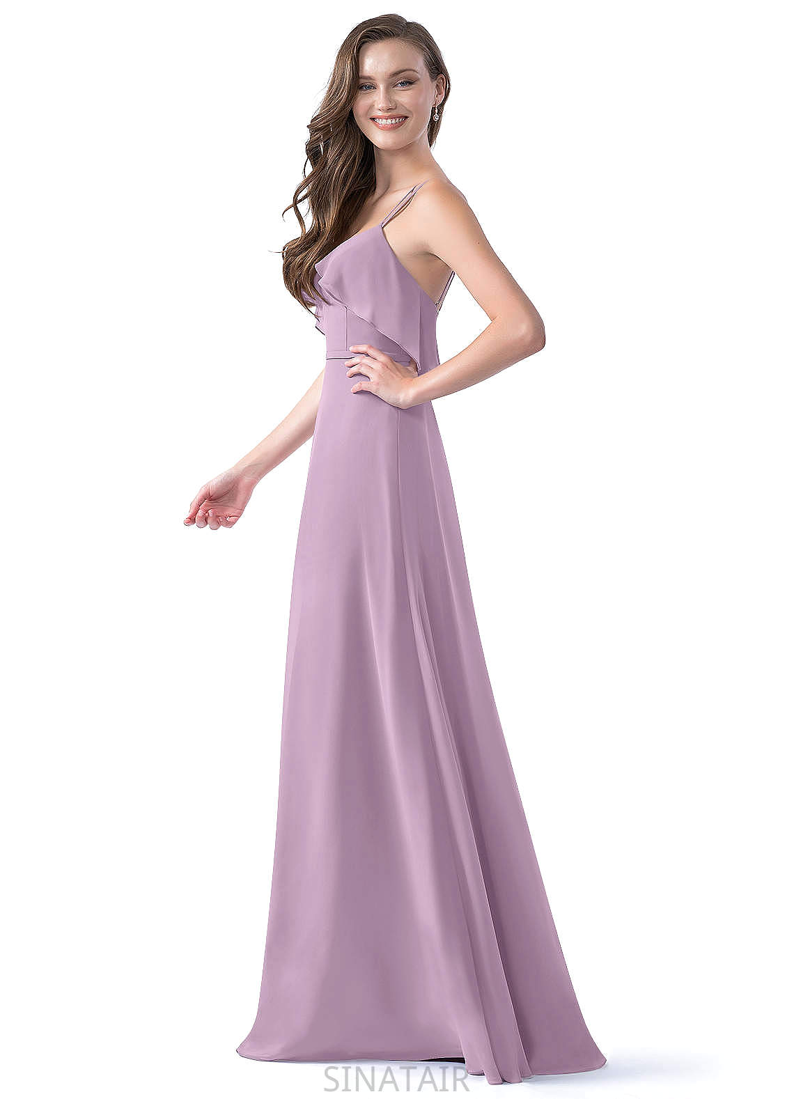 Kenley V-Neck Sleeveless A-Line/Princess Natural Waist Floor Length Bridesmaid Dresses