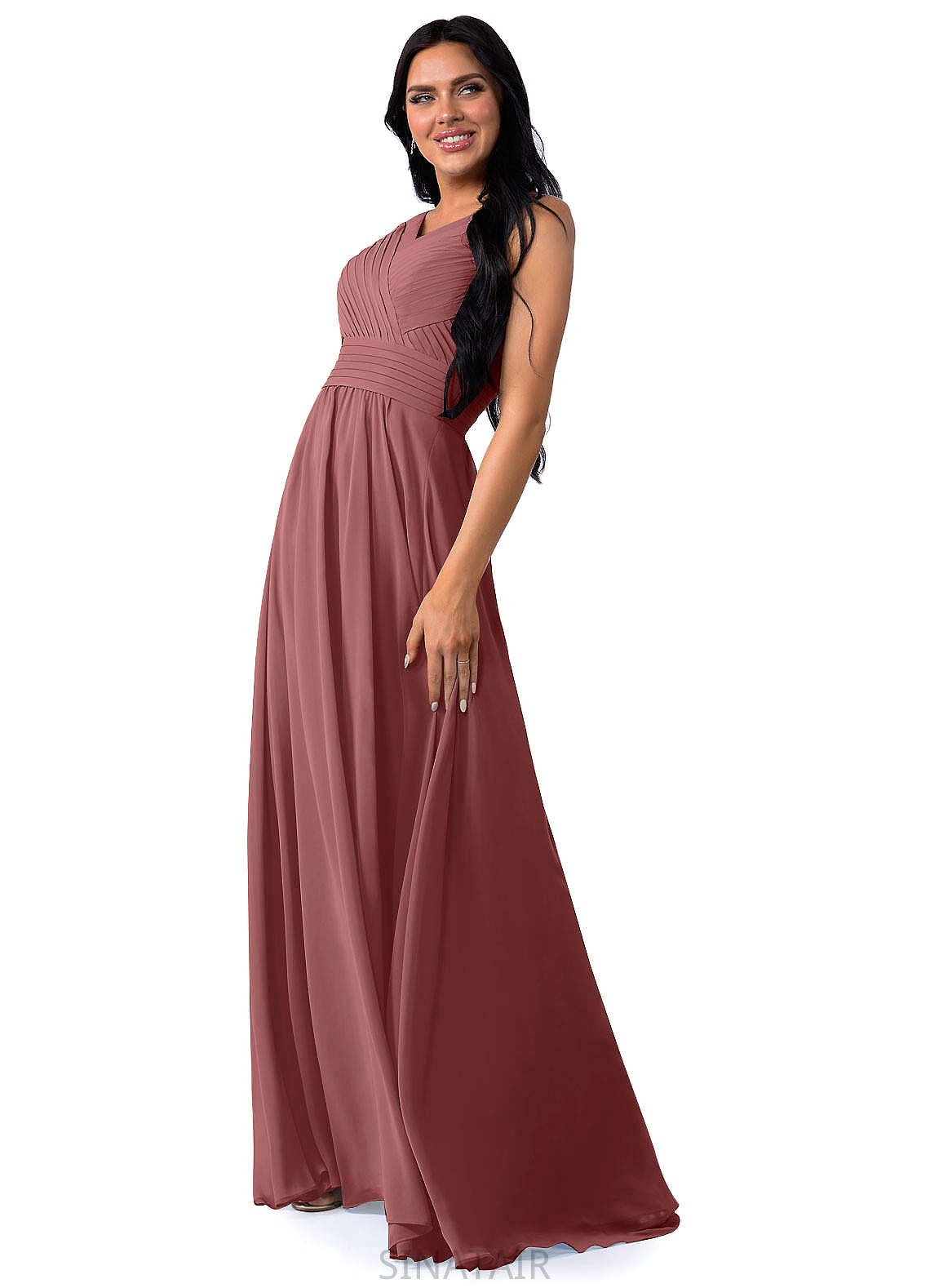 Zoey A-Line/Princess Natural Waist Spaghetti Staps Floor Length Off The Shoulder Sleeveless Bridesmaid Dresses