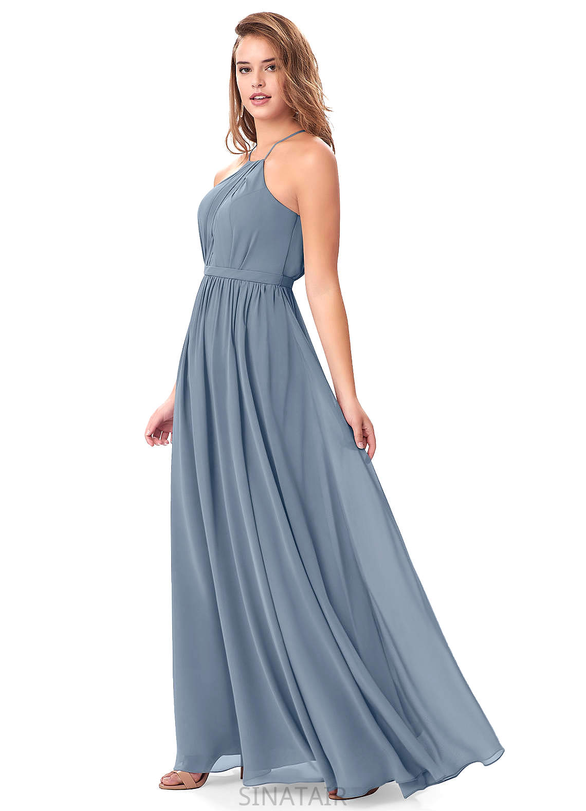 Holly V-Neck Natural Waist A-Line/Princess Floor Length Sleeveless Bridesmaid Dresses