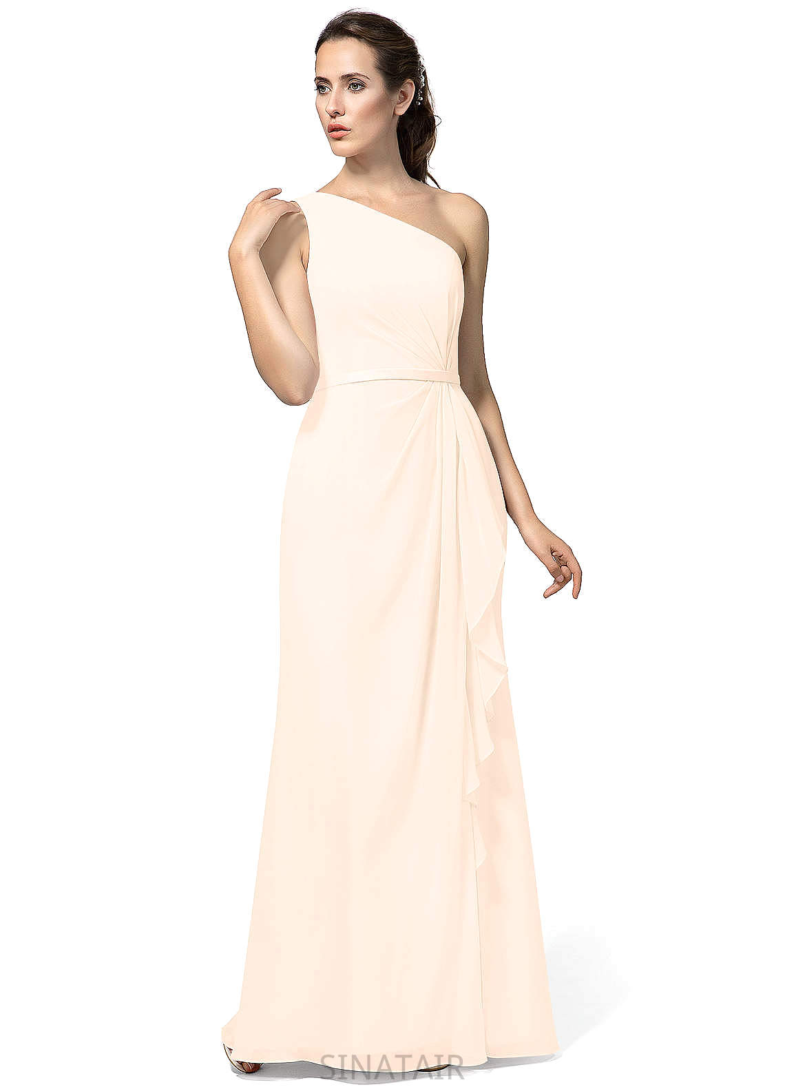 Yasmine A-Line/Princess V-Neck Natural Waist Sleeveless Floor Length Bridesmaid Dresses