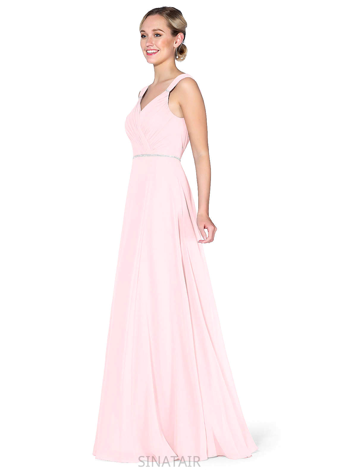 Tori Halter Floor Length Natural Waist Sleeveless A-Line/Princess Bridesmaid Dresses