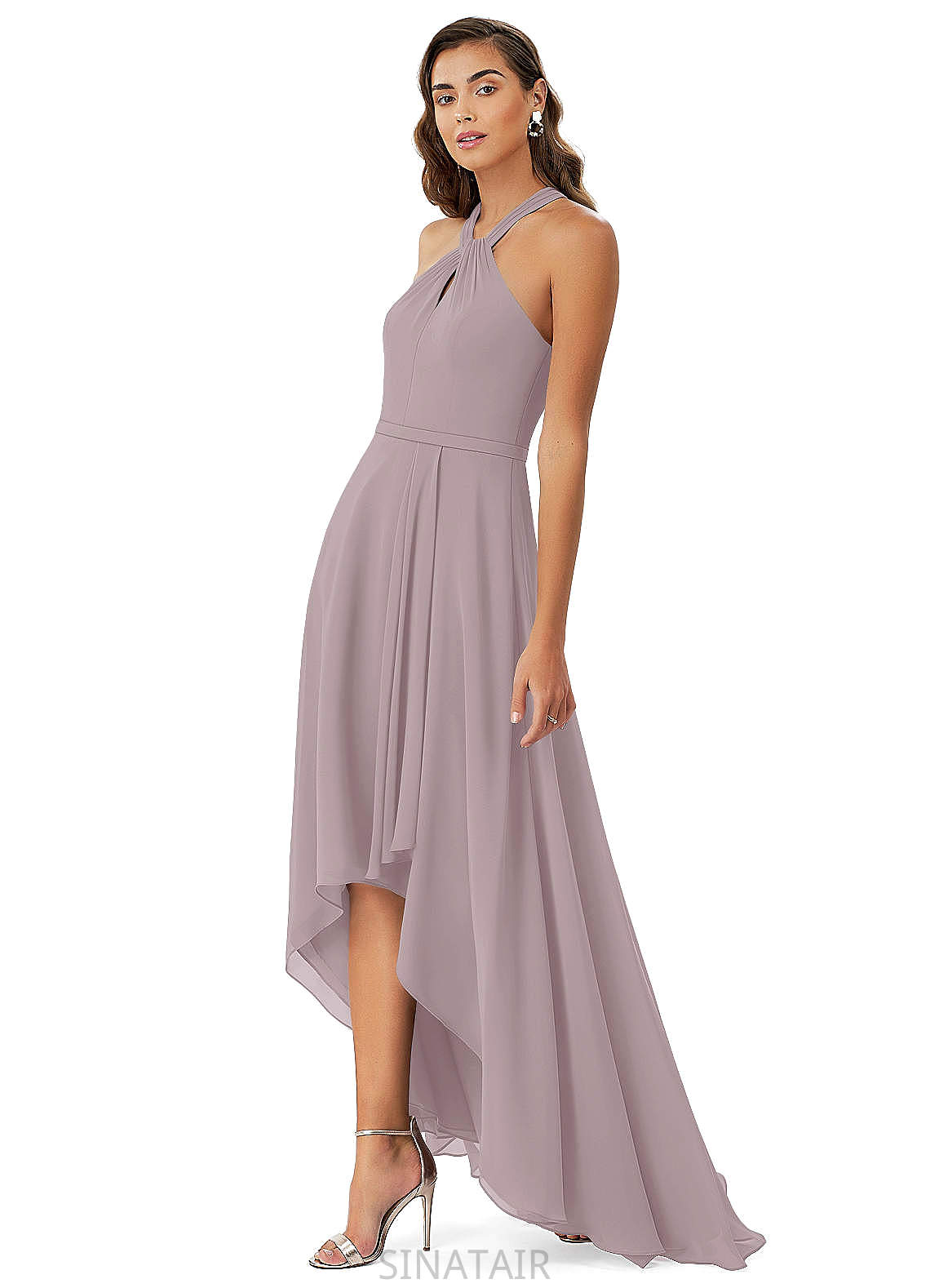 Nan V-Neck Natural Waist A-Line/Princess Knee Length Short Sleeves Bridesmaid Dresses