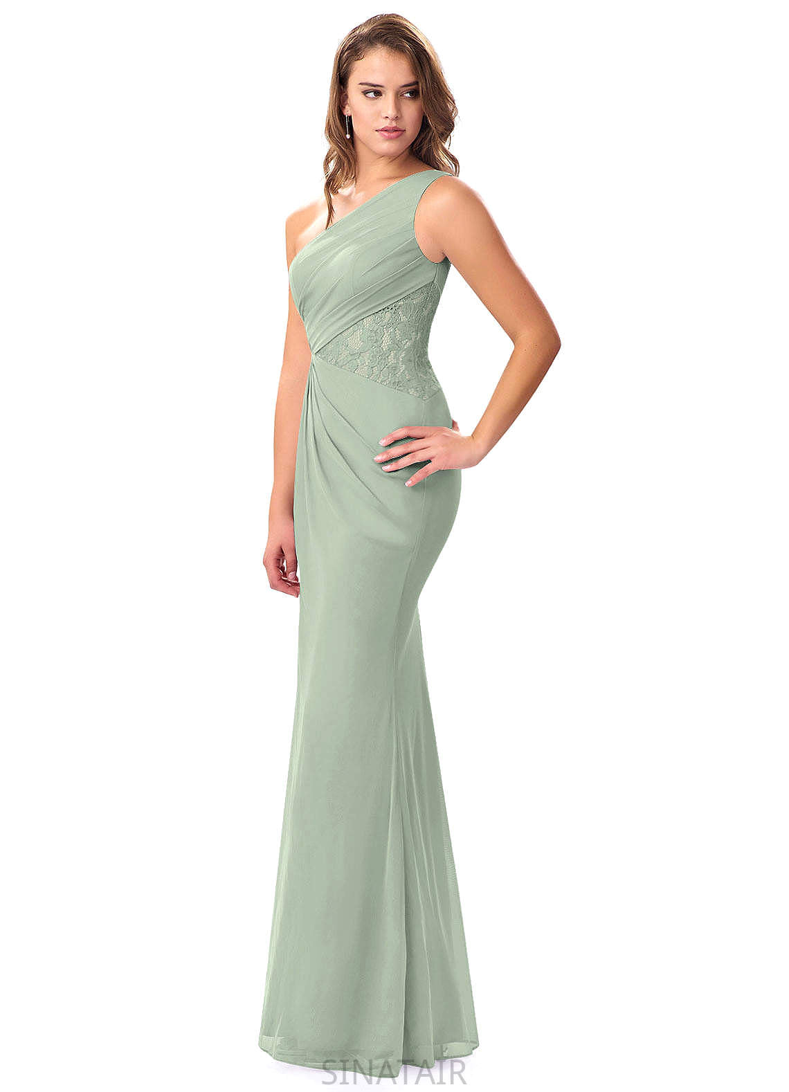 Aylin Sleeveless Spaghetti Staps Natural Waist A-Line/Princess Floor Length Bridesmaid Dresses