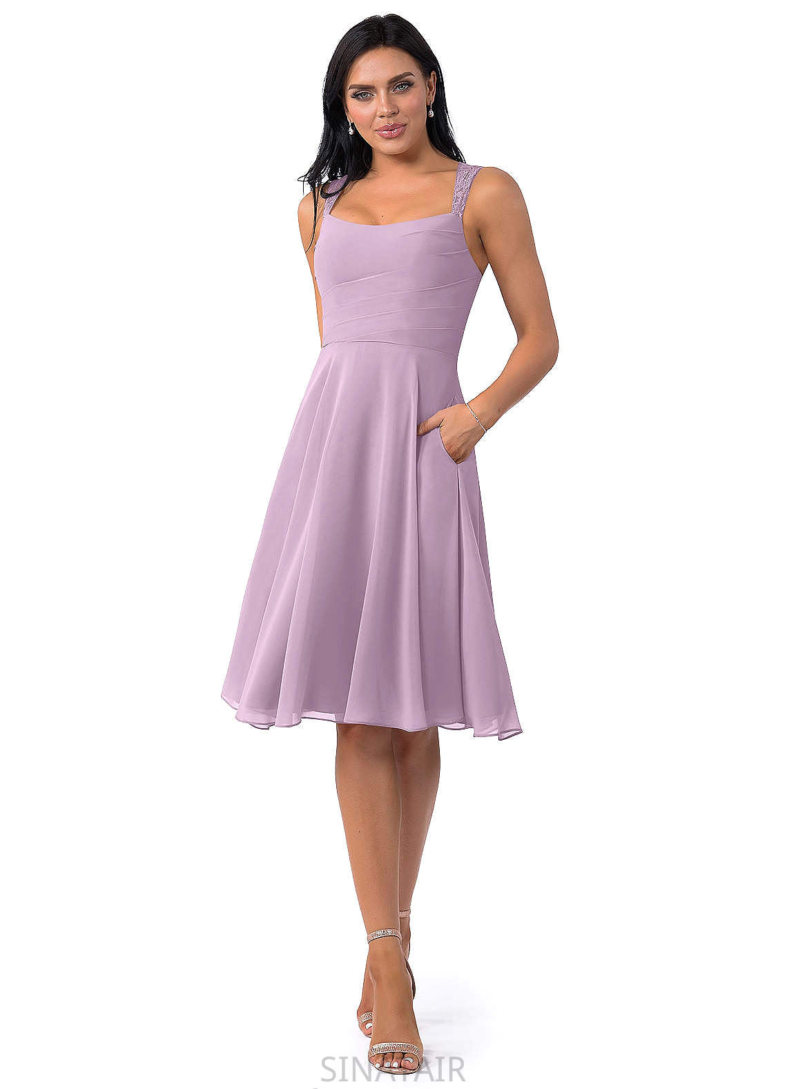 Alma Scoop A-Line/Princess Floor Length Natural Waist Sleeveless Bridesmaid Dresses