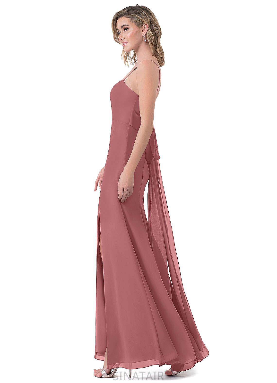 Penelope Sleeveless Natural Waist A-Line/Princess Knee Length Straps Bridesmaid Dresses