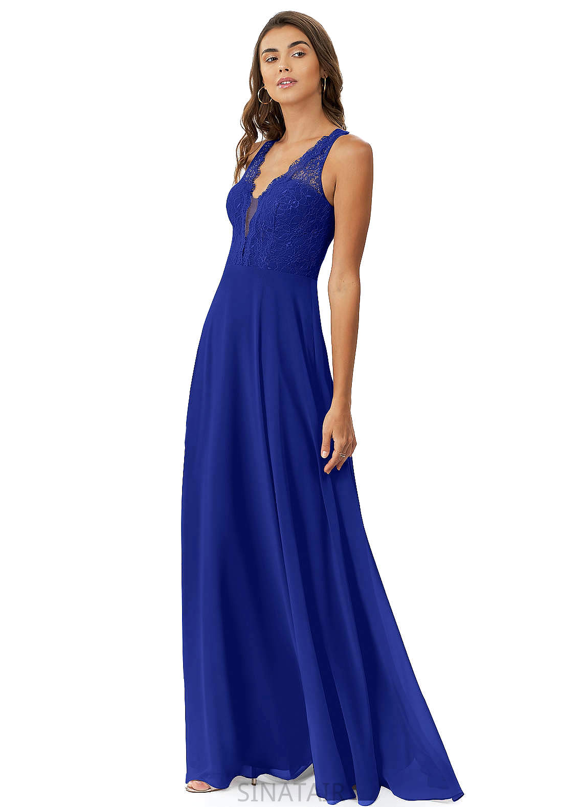 Jocelyn Natural Waist Sleeveless V-Neck Floor Length A-Line/Princess Bridesmaid Dresses