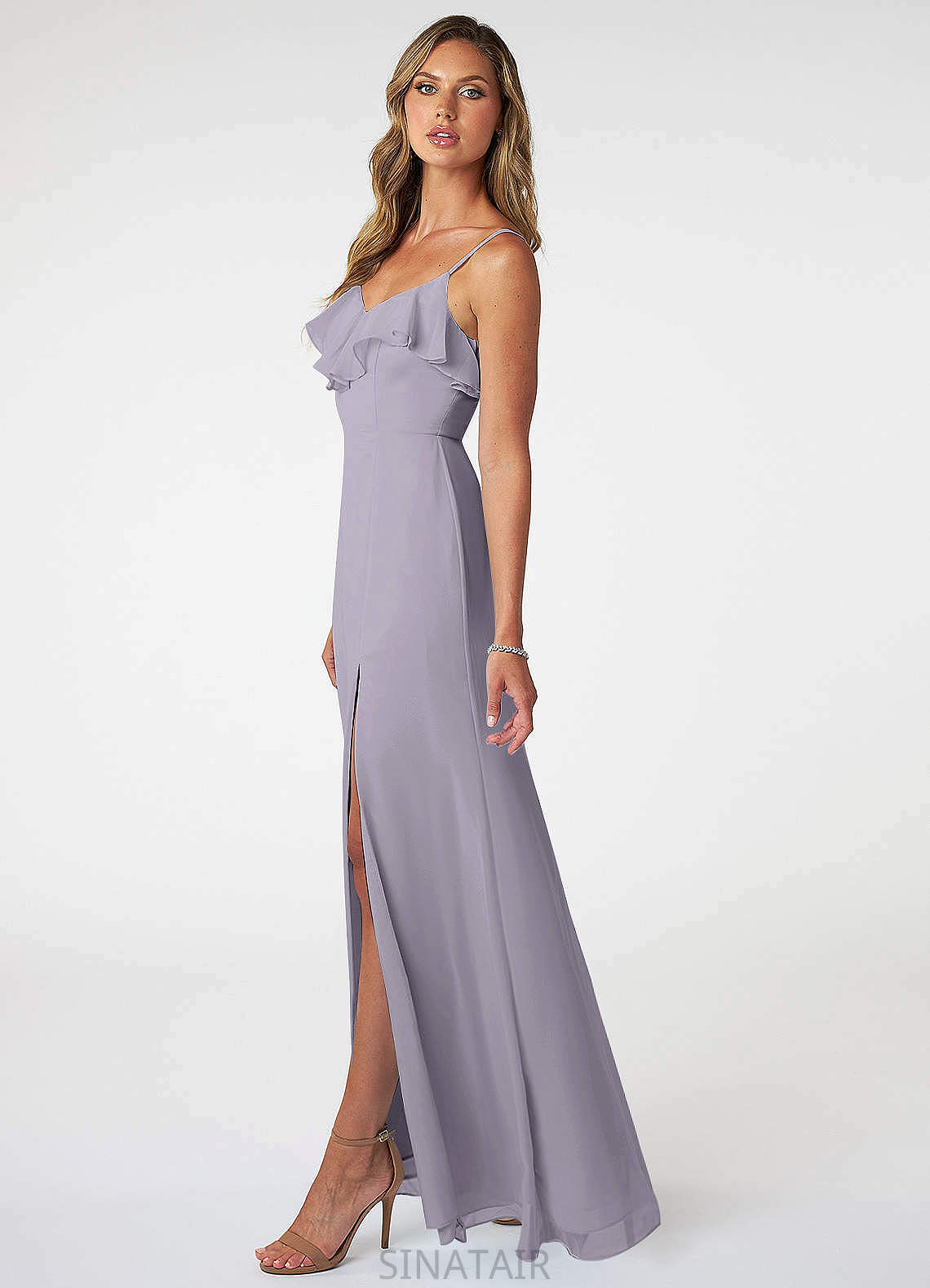 Jode Spaghetti Staps Floor Length Empire Waist Sleeveless A-Line/Princess Bridesmaid Dresses