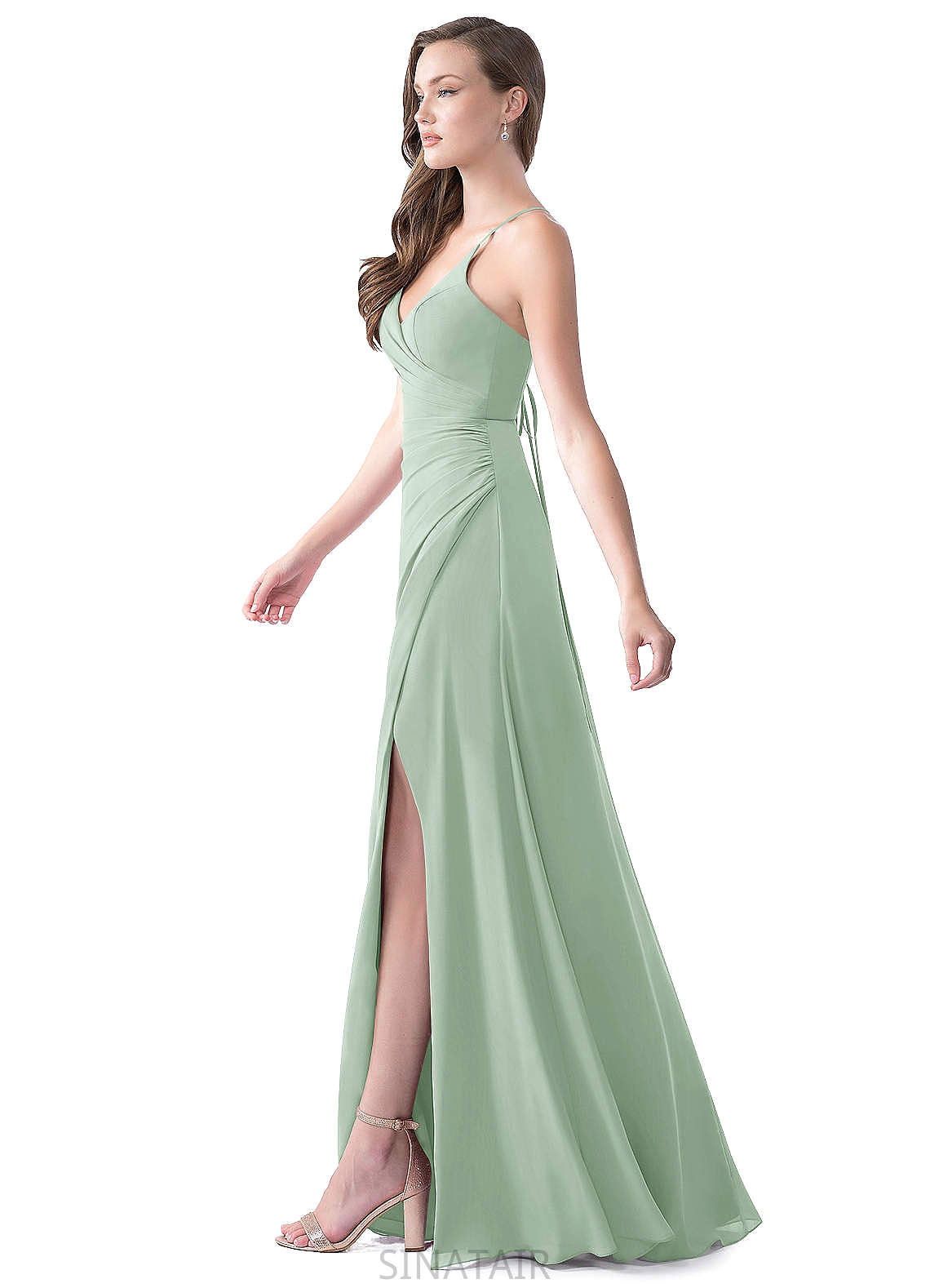 Lilianna Sleeveless Floor Length Spaghetti Staps Natural Waist A-Line/Princess Bridesmaid Dresses