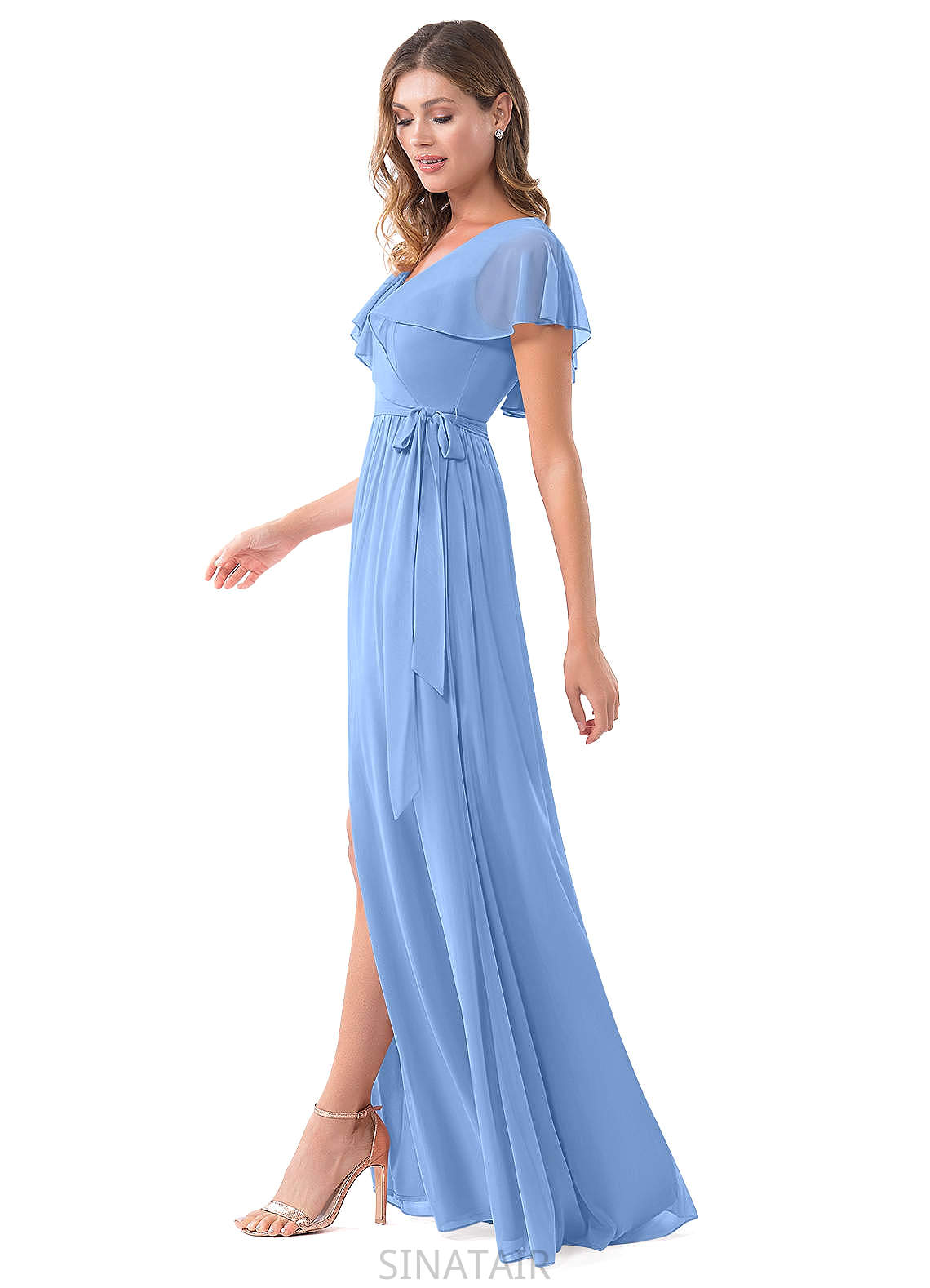 Lillianna A-Line/Princess Sleeveless Natural Waist Scoop Floor Length Bridesmaid Dresses