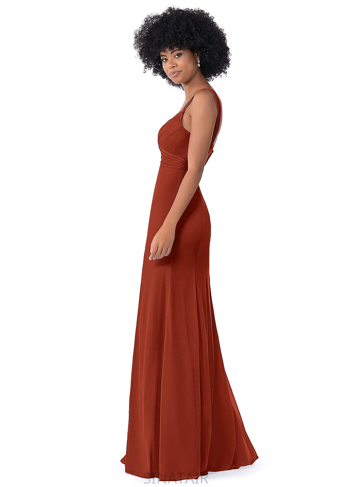 Yasmin Sleeveless Natural Waist Spaghetti Staps Floor Length Bridesmaid Dresses