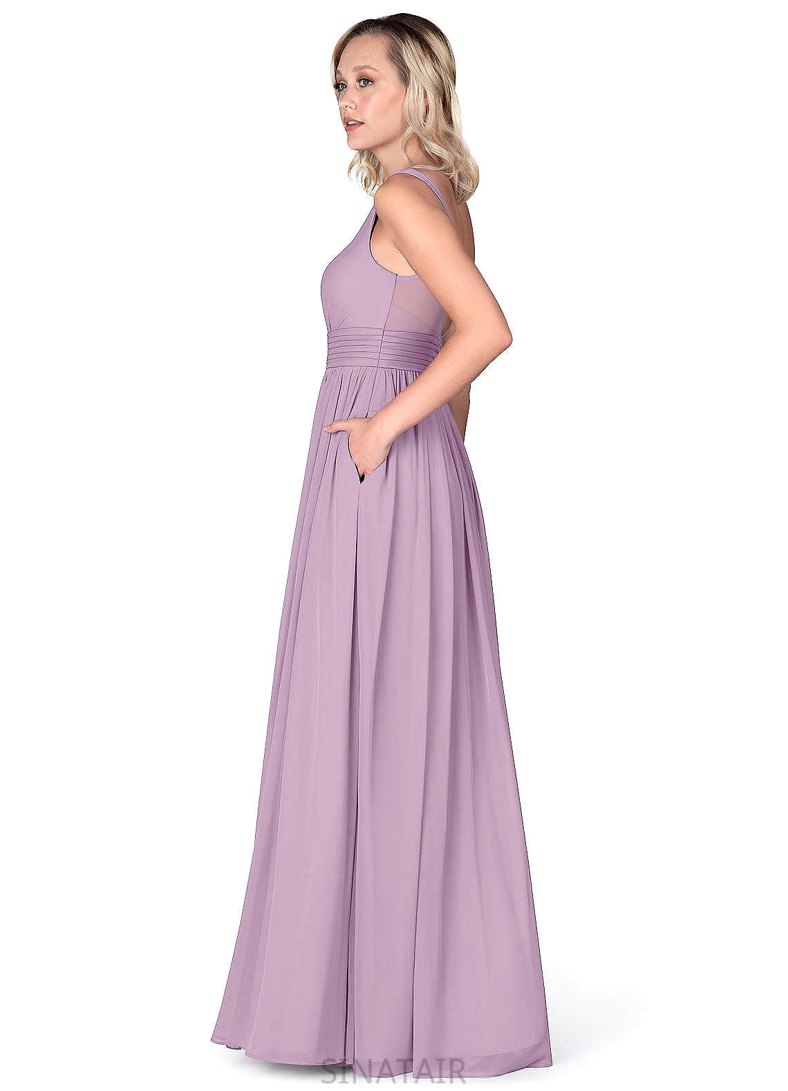 Serenity One Shoulder Floor Length A-Line/Princess Natural Waist Sleeveless Bridesmaid Dresses